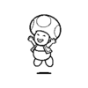 Toad Jumping Stamp from Super Mario 3D World.