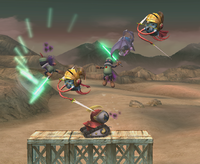 Some enemies in The Battlefield Fortress stage of Subspace Emissary in Super Smash Bros. Brawl.