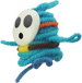 Artwork of a blue Shy Guy from Yoshi's Woolly World