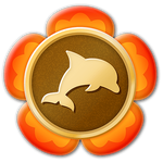Artwork of the dolphin kick badge from Super Mario Bros. Wonder