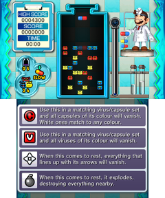 Beginner Stage 1 of Miracle Cure Laboratory in Dr. Mario: Miracle Cure