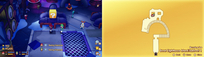 14th block in the Brrning Sea Great Lighthouse Island from Mario & Luigi: Brothership