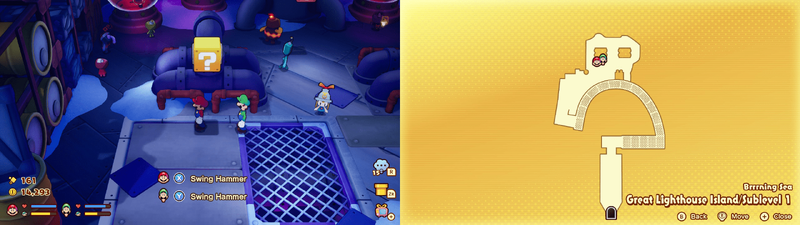 14th block in the Brrning Sea Great Lighthouse Island from Mario & Luigi: Brothership