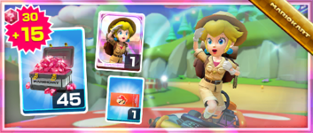 The Peach (Explorer) Pack from the 2022 Cat Tour in Mario Kart Tour
