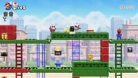 Screenshot of a Multiplayer session from the Nintendo Switch version of Mario vs. Donkey Kong