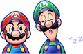 Mario and Luigi figures seen on Box art