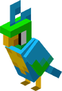 Minecraft Mario Mash-Up Cyan Parrot Render.png