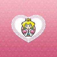 Artwork for a compilation of activities and printables for Play Nintendo's 2024 Valentine's Day theme. Pictured is Princess Peach.