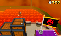 Ending of a castle level in Super Mario 3D Land, where "Victory Parade" plays