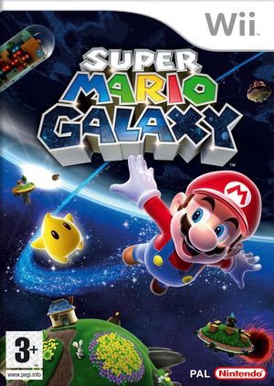 The front box art for Super Mario Galaxy in the UK