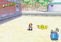 Shine Sprite in the Sand in Super Mario Sunshine