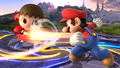 Mario and Villager punching.