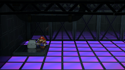 Last treasure chest in the X-Naut Fortress in the remake of Paper Mario: The Thousand-Year Door for the Nintendo Switch.