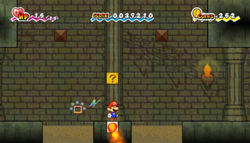 First ? Block in Yold Ruins of Super Paper Mario.
