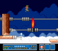 Luigi using Bolt Lifts to traverse a pit in the Super Mario All-Stars version of Super Mario Bros. 3
