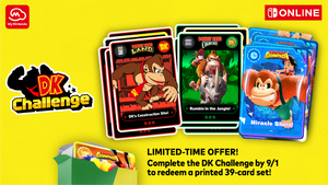 DK Challenge Announcement image for players to redeem custom physical cards after completing the whole challenge