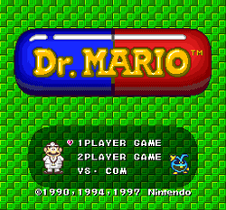 The title screen of Dr. Mario BS Ban