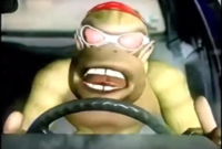 Funky Kong in road rage mode, from a La planète de Donkey Kong skit.