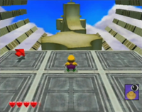 One of Greenhorn Ruins's red diamond sub-levels from Wario World.