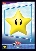 The Super Star card from the Mario Kart Wii trading cards