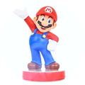 Super Mario-line Mario amiibo rotating 360 degrees, as seen on a kiosk display