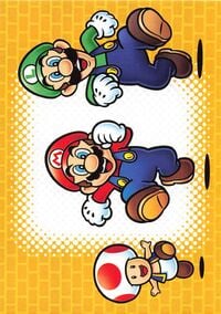 Mario, Luigi, and Toad line drawing card from the Super Mario Trading Card Collection