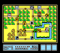Map of Super Mario Bros. 3 Grass Land (World 1) with the White Mushroom House present.