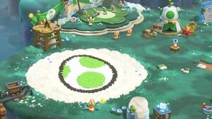 The decorations for Camp Central after using a Yoshi amiibo in Super Mario Bros. Wonder – Nintendo Switch 2 Edition + Meetup in Bellabel Park