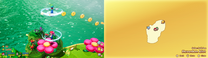 Mario and Luigi near 5 Coins on Shroonken Islet from Mario & Luigi: Brothership