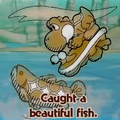 "Caught a beautiful fish." discovery from Snurfboard Habitat in Yoshi and the Mysterious Book