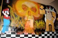 A mural of Mario and Bowser next to a mushroom cloud in the Foxtrot-01 nuclear bunker in Nebraska.