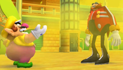 Wario challenges Dr. Eggman to a competition