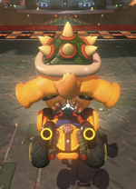 Bowser performing a trick.