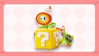 The Fire Flower and ? Block drink bottle sold at Mario Café & Store