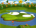 Artwork depicting the Cheep Cheep hole for Mario Golf.