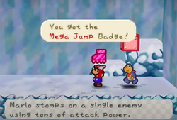 Obtaining the Mega Jump badge in Shiver Mountain