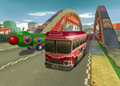 A bus in Mushroom Bridge from Mario Kart: Double Dash!!