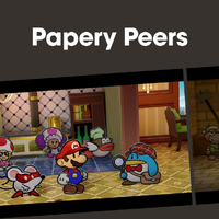 Cover image for the Papery Peers playlist for Paper Mario: The Thousand-Year Door (Nintendo Switch) on Nintendo Music.