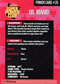 One of the Power Challenge Trading Cards