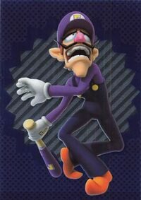 Waluigi sport card from the Super Mario Trading Card Collection