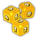 Artwork of a triple variant of the Payday Double Dice in Super Mario Party Jamboree