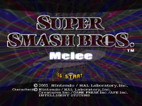 The title screen for Super Smash Bros. Melee