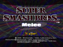 The title screen to the game.