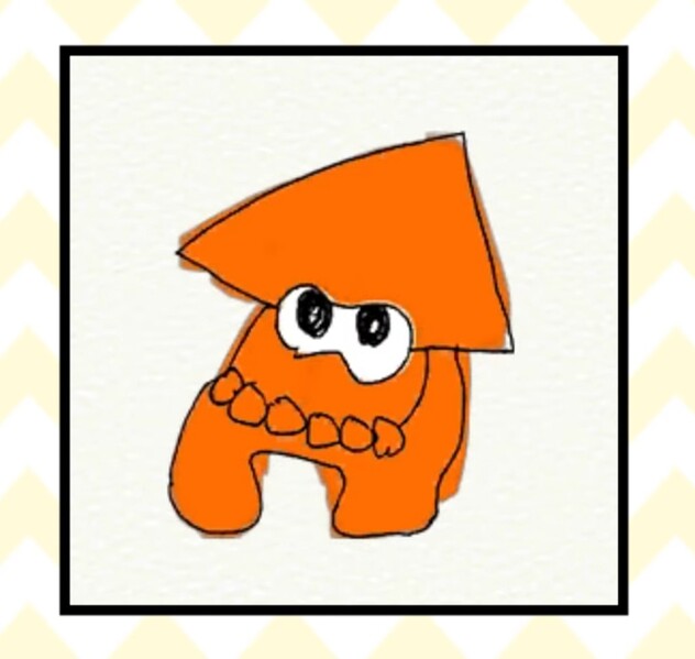 File:WWG Orange Inkling Squid amiibo Drawing.jpg