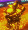 A snake-like Banandium Mush enemy in New Donk City.