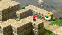Mario near a Lakitu in Booster Pass, as seen in Super Mario RPG (Nintendo Switch).