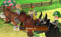 Bowser Jr. riding on a horse in Beginner/Intermediate difficulty from Mario Sports Superstars