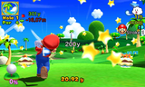Mario, after swinging his golf club.