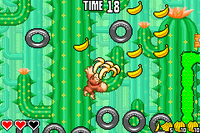 Donkey Kong collecting bananas in the Bonus Level of Cactus Woods in DK: King of Swing