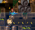 The Kongs stand above the level's DK Coin.